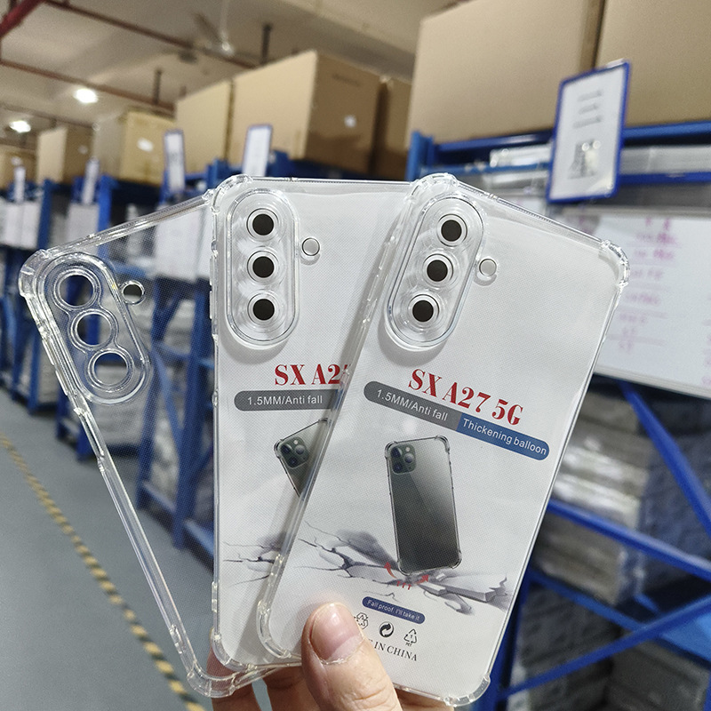 Suitable for Samsung A36 Mobile Phone Case A24 A26 A27 A17 A15 Transparent Case 1.5mm Anti-Fall Protective Cover