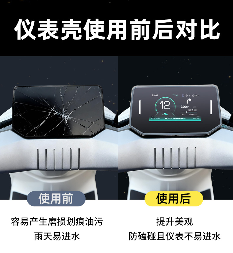 Suitable for Yadi Starship S80/S80-M Electric Vehicle Screen Waterproof Instrument Case Central Control Protective Cover Accessories