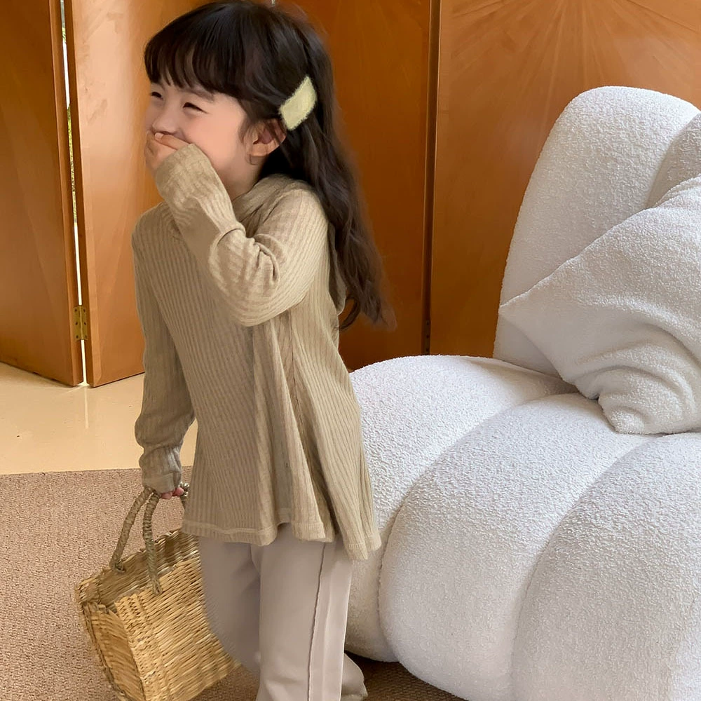 Детские топы 2024 весна девочки корейский худи тонкий с длинным рукавом детский стиль худи весна-осень стиль 3287