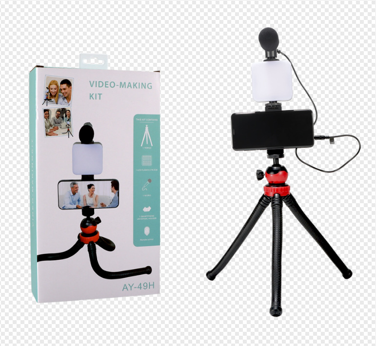 Transfronterizos venta caliente de bolsillo iluminación de escritorio belleza pierna fotografía portátil en vivo trípode de mano conferencia luz de belleza
