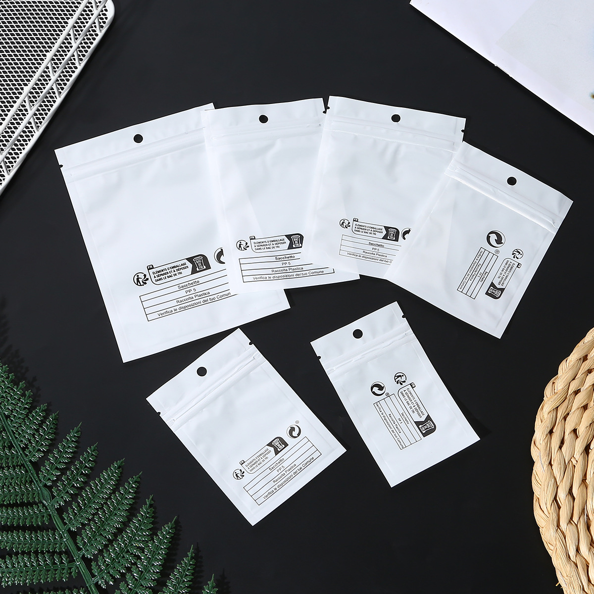 Cross-Border Environmentally Friendly Logo Shein Packaging Bag Anti-Suffocation Warning Transparent Jewelry Pearlescent Self-Sealing Bag Wholesale