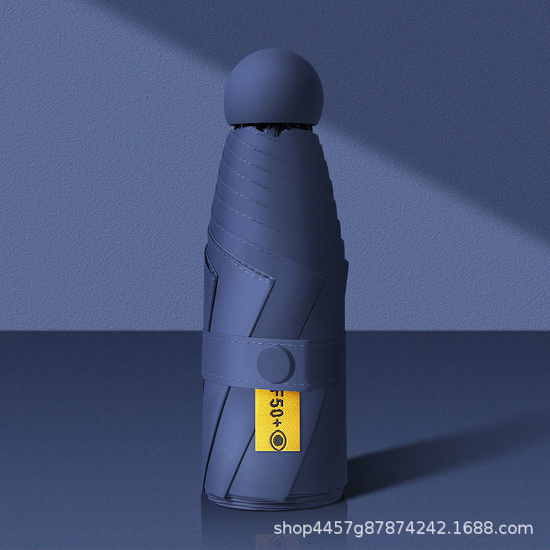 [8 뼈 캡슐 우산-네이비] 블랙 고무 자외선 차단제