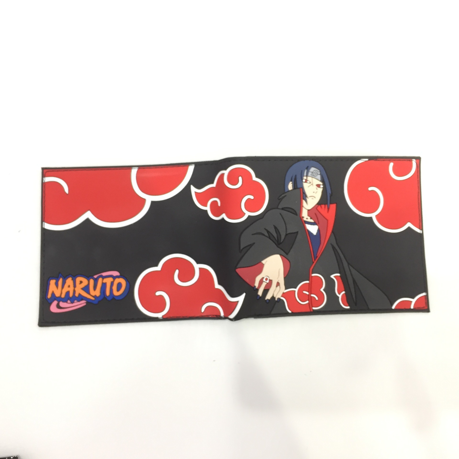 Naruto periferia billetera, Naruto Sasuke, cuatro generaciones de billetera roja, billetera corta, monedero de cambio de piel PU.