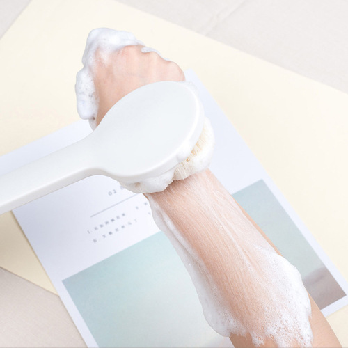 Japanese-style unprinted long-handled bath brush and back rub bath and mud artifact, good quality bath brush, soft-bristled nylon back rub brush