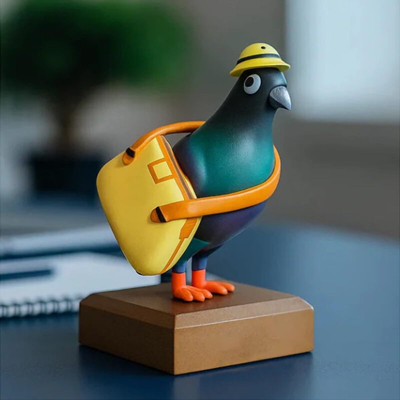 跨境新品Mini Office Carrier Pigeon迷你信鸽存储小便笺的信鸽摆|undefined