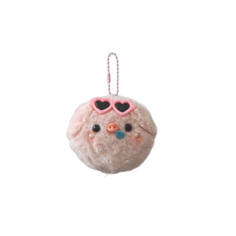 Nuevos muñecos rojos y azules gafas de sol bolsas de cabeza de cerdo bolsas colgantes de peluche llaveros muñecas muñecas regalo amigos