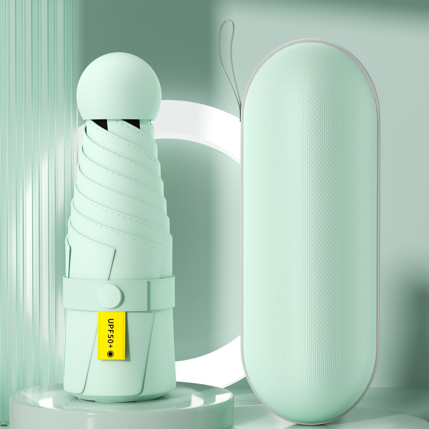 50% de descuento sol y lluvia paraguas de protección solar paraguas de sol UV portátil compacta cápsula sombrilla personalizada