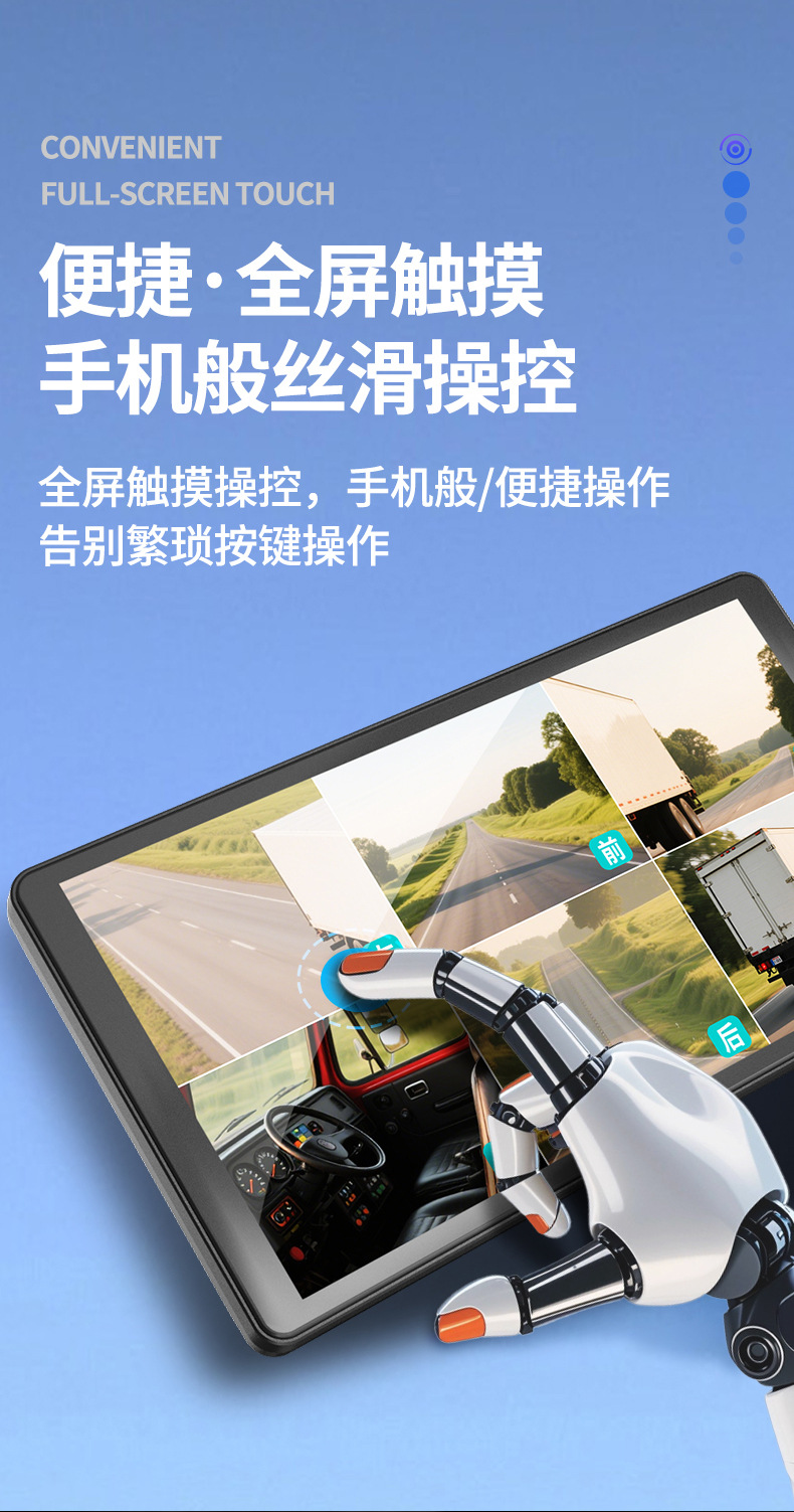 10-Inch 4-Split All-In-One Bsd/Adas Vehicle-Mounted Pedestrian Warning Blind Spot Monitoring High-Definition Recorder