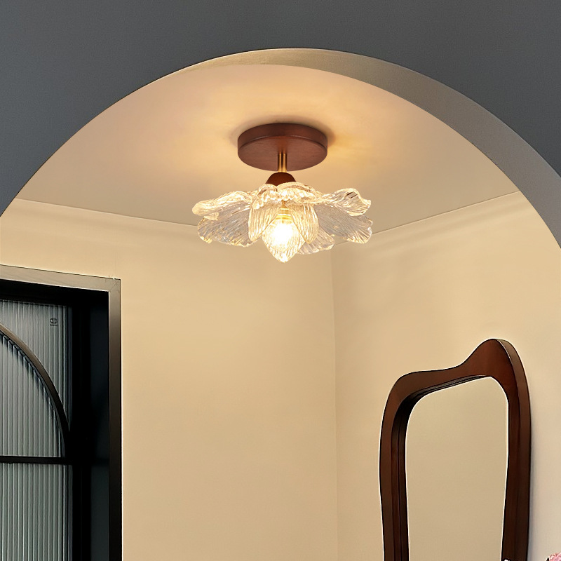 Corridor Aisle Light French Accessible Luxury Entrance Light Scandinavian Retro Medieval Flower Balcony Light Small Ceiling Lamp
