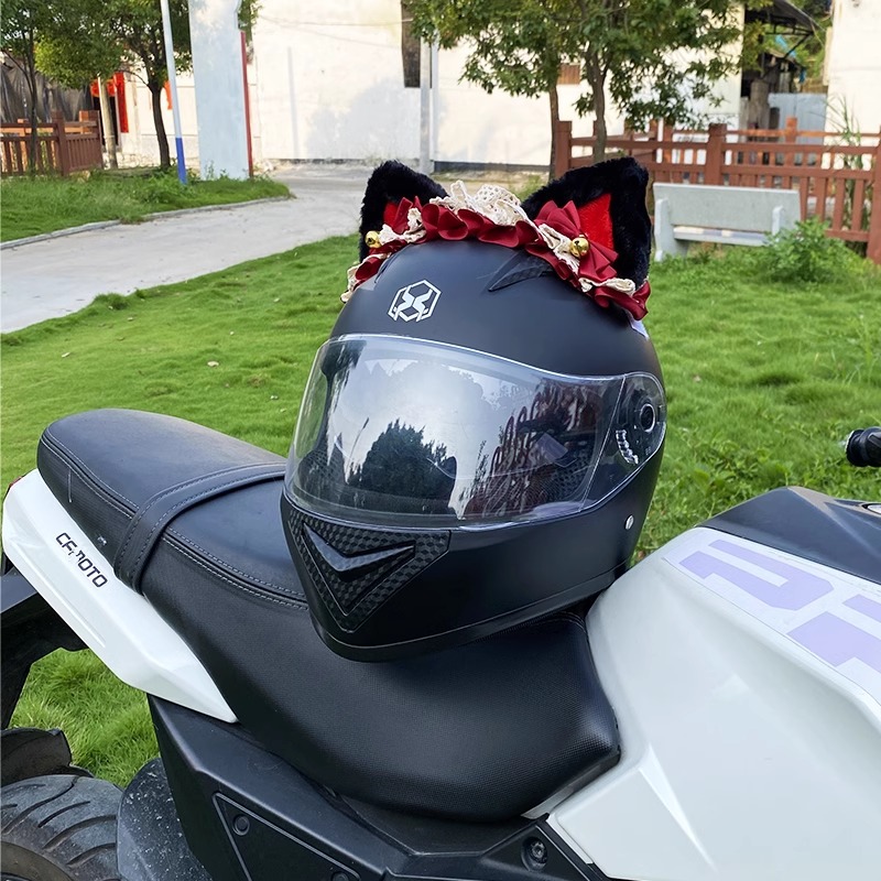 Red and Black Hairband Helmet Decoration Creative Motorcycle Electric Detachable