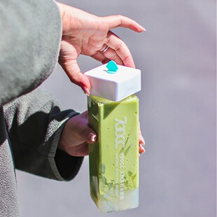 Fruit and Vegetable Cup 500ml Disposable Pet Square Bottle Transparent Poplar Nectar Plastic Cup Kale Bottle