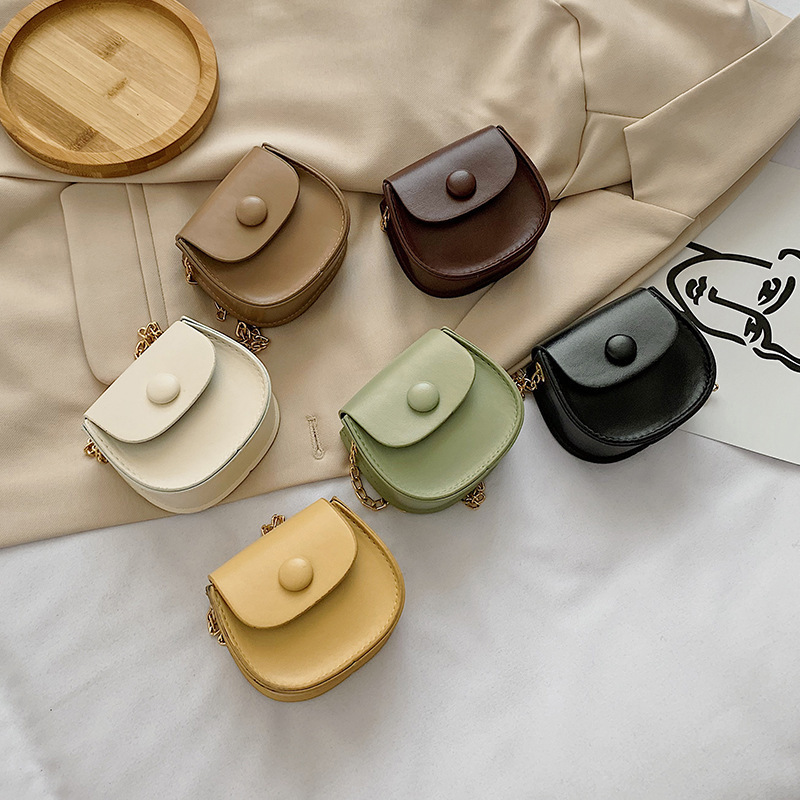 Simple Girl Mini Saddle Bag Women's New 2026 Simple Korean Style Chain Small Bag Single Shoulder Crossbody Bag
