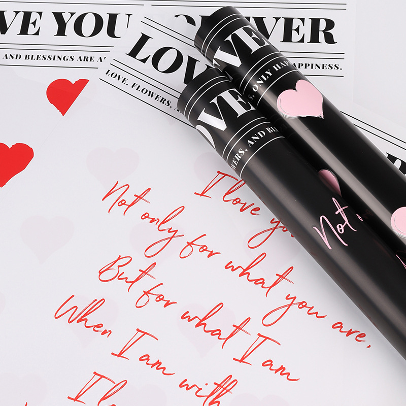 Qixi Día de San Valentín Ángel amor de flores papel de embalaje de película de perla plástico impermeable Diopp materiales hechos a mano