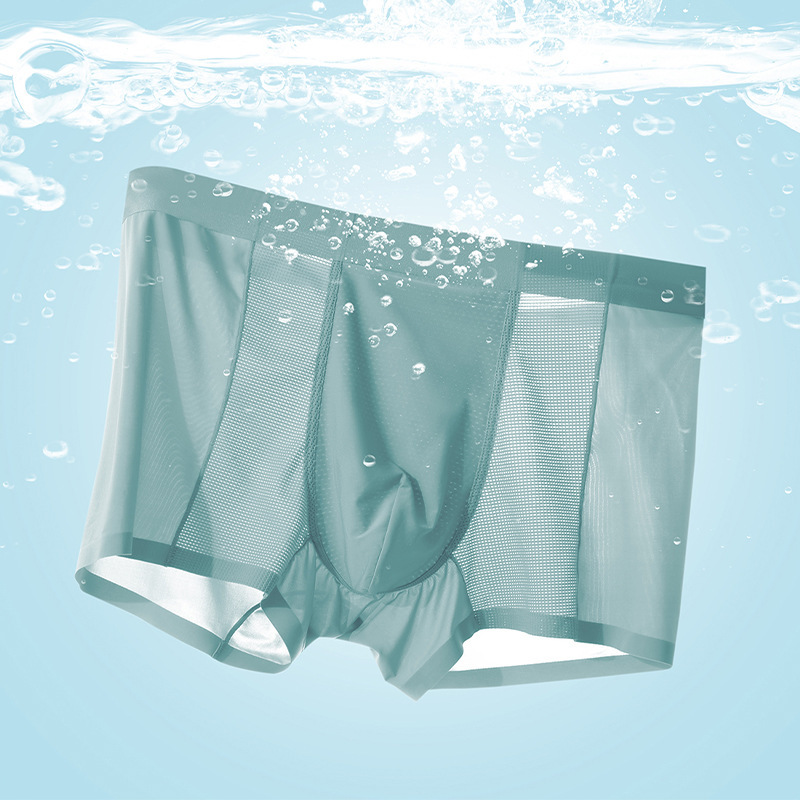 Ice Mesh Boxer Briefs for Men in Summer Thin Breathable Men's Boxer Briefs Seamless Boxer Briefs for Boys