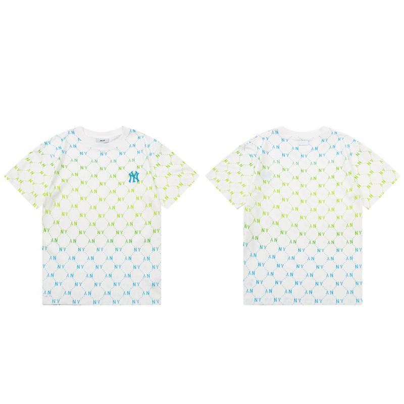 韓国新作MLBバックロゴ大プリントNY半袖Tシャツ男女兼用刺繍カジュアル半袖|undefined