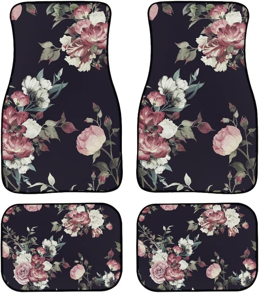Cross-border Amazon Retro Flower Crystal Velvet Car Mat Easy-care Non-slip Dirt-resistant Comfortable Universal Mat