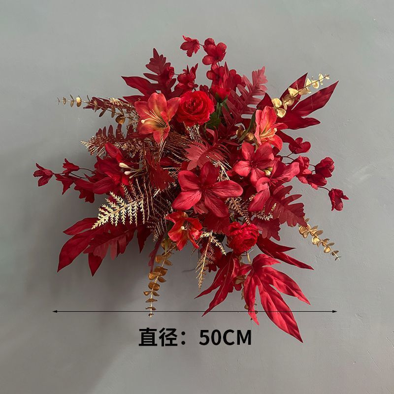 升级大尺寸订婚仿真花排花仿真绢花成品装饰尤加利花排台路婚礼|undefined