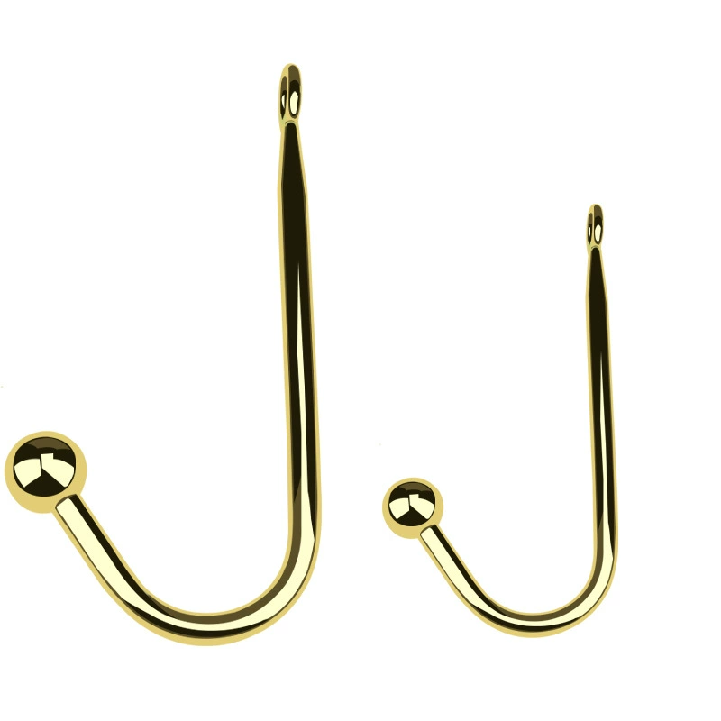Золотой крючок из нержавеющей стали секс-игрушки один шарик анальный крючок металлический крючок производители товаров для взрослых оптом