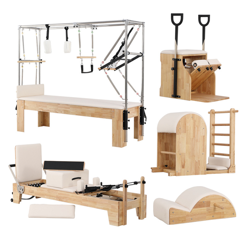 Pilates Core Bed Yoga Fitness Equipment Half-elevated 3 - in - 1 Barrel Stable Stable Chair Equipment Correction Set de 5 piezas