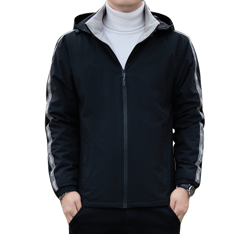 Chaqueta casual para hombre 2022 Abrigo con capucha engrosada forrada de lana de invierno Moda coreana más tamaño primavera y otoño para hombre