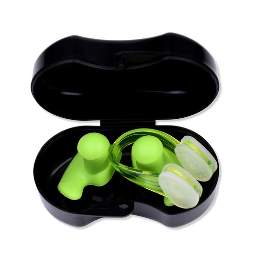 Swimming silicone earplugs nose clip set waterproof spiral earplugs boxed swimming equipment for adults and children beginners