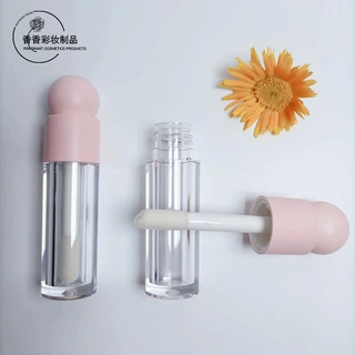 定制 圆形大刷头唇彩空管15ml白色 粉色 大刷杠透明圆柱 唇釉分装