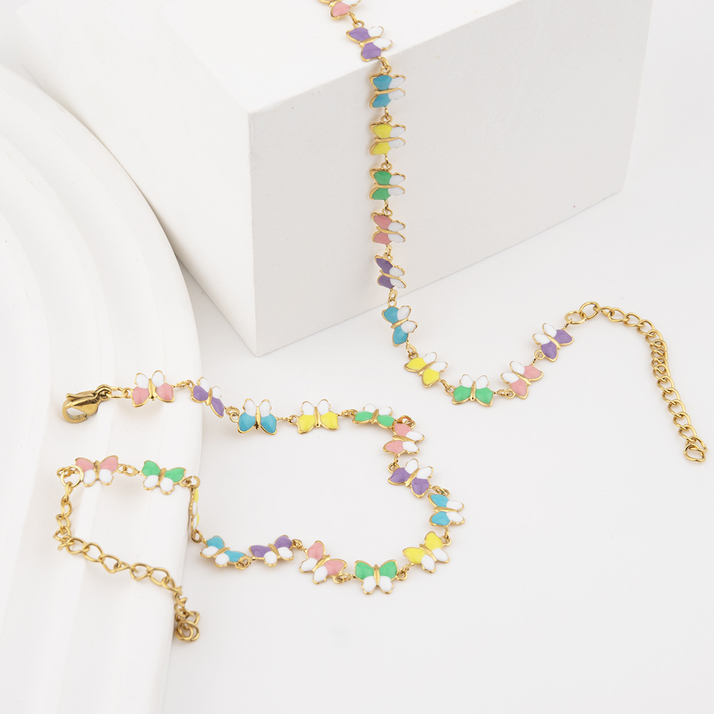 Stainless Steel Butterfly Butterfly Necklace Collar Chain Necklace_voghion.com