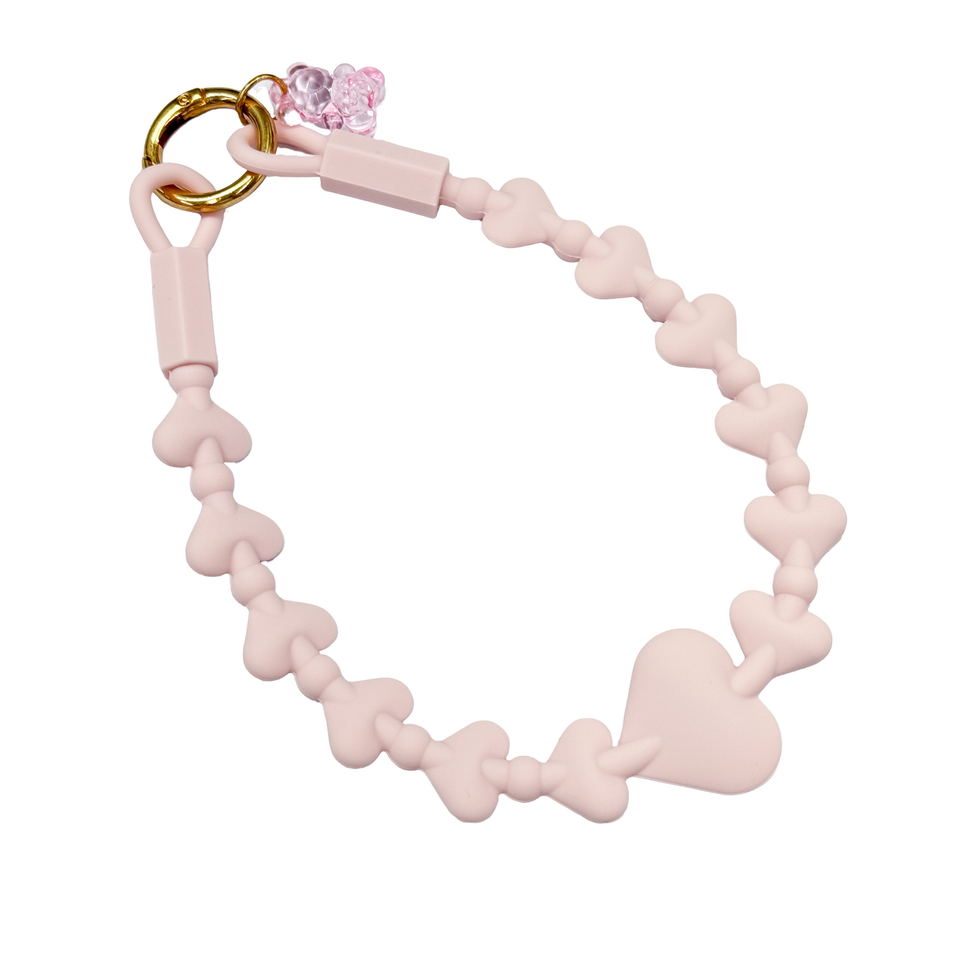 Buca hecha a mano ins viento de alta calidad cuerdas de teléfonos móviles amor pulsera de silicona cuerdas de moda de teléfonos móviles corto / adornos