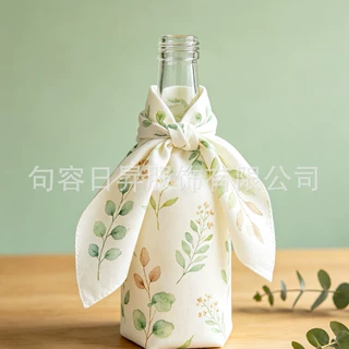 小清新绿叶风吕敷多尺寸包裹巾大方巾棉麻包裹布包袱皮手帕野餐布
