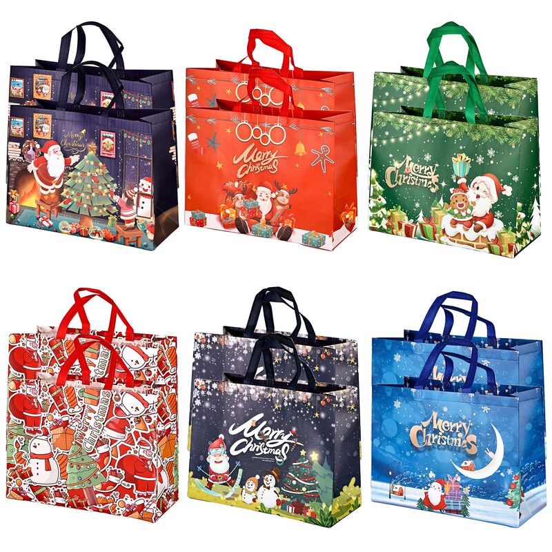 Christmas gift bag shopping bag waterproof portable film bag cartoon snowman party gift decoration non-woven bag Christmas gift bag shopping bag waterproof portable film bag cartoon snowman party gift decoration non-woven bag