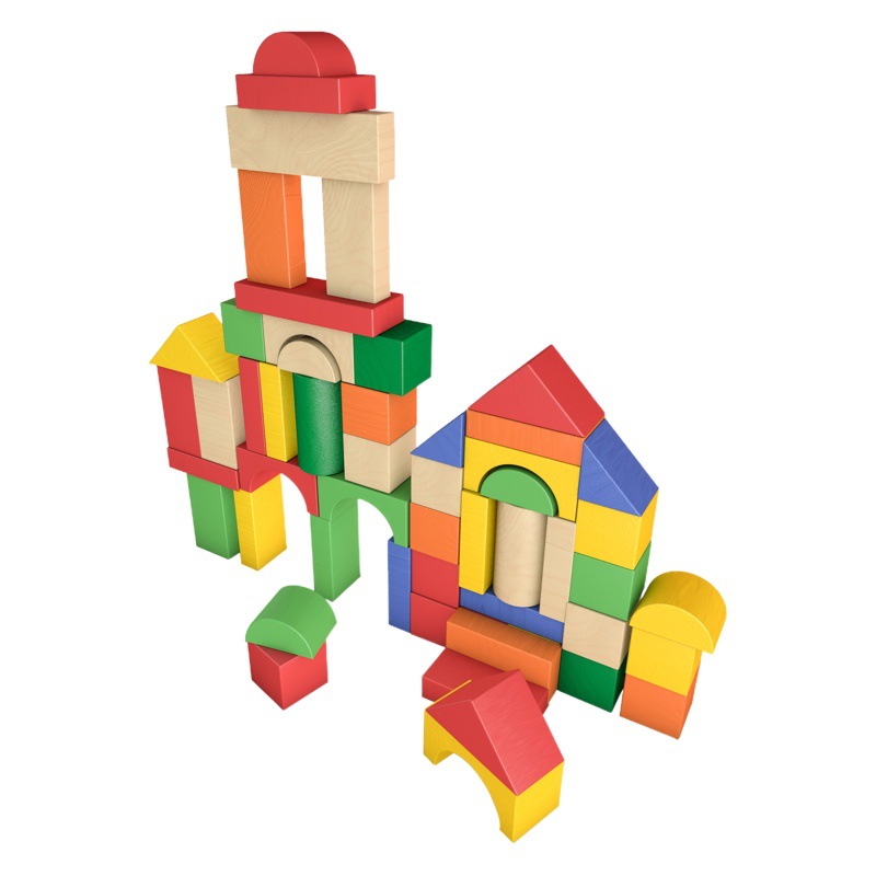 Bloques de construcción de madera de partículas grandes juguetes de madera de educación temprana para niños transfronterizos al por mayor ensamblar bloques de construcción Comercio exterior educativo chino