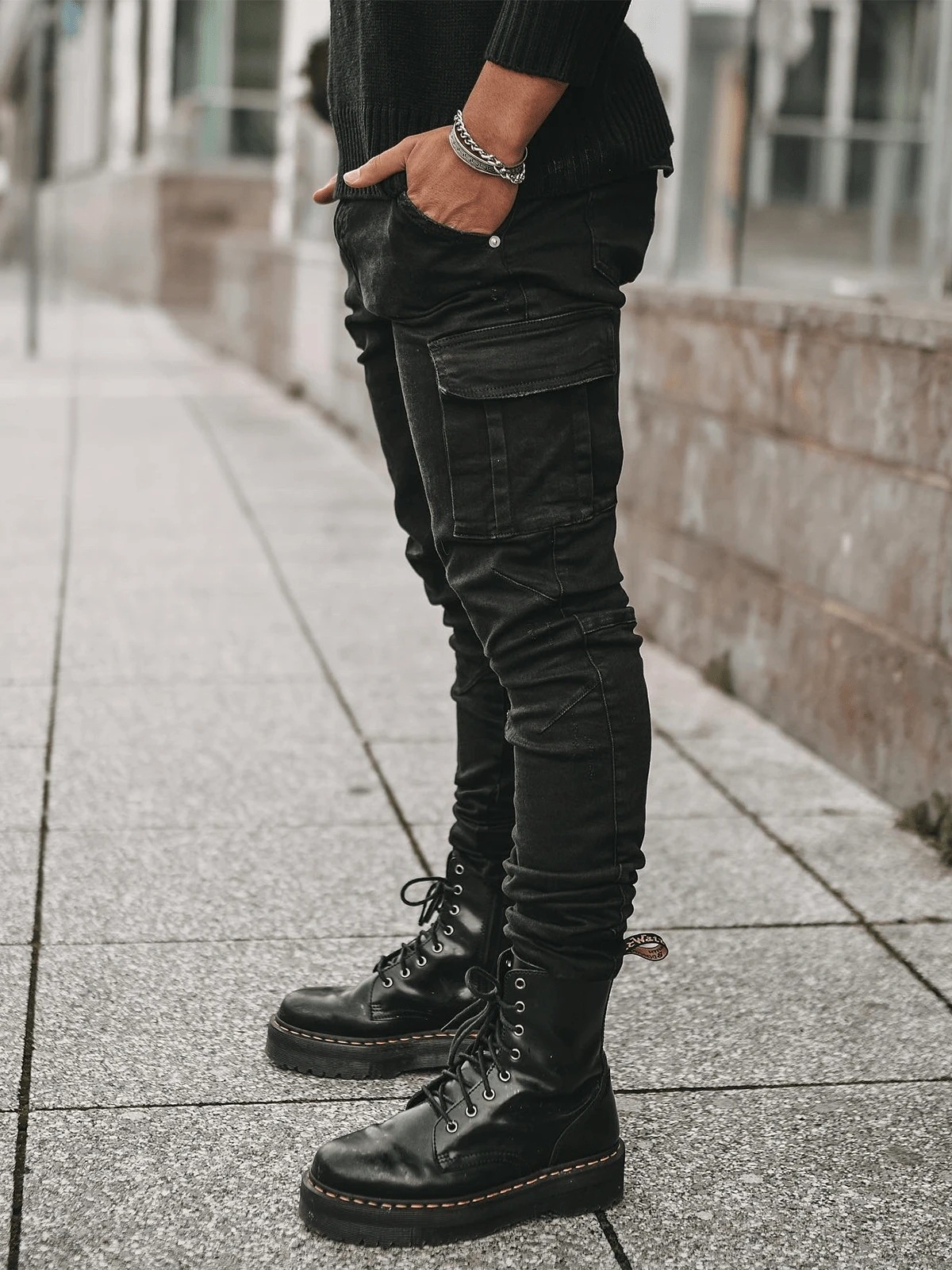 boy European And American Cross-Border Exclusive 2022 Trend New Versatile Men's Side Pocket Skinny Jeans_viptrois.com