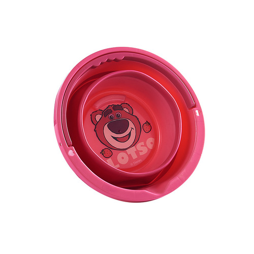 Folding bucket strawberry bear cartoon outdoor household bucket fishing bucket children's art bucket