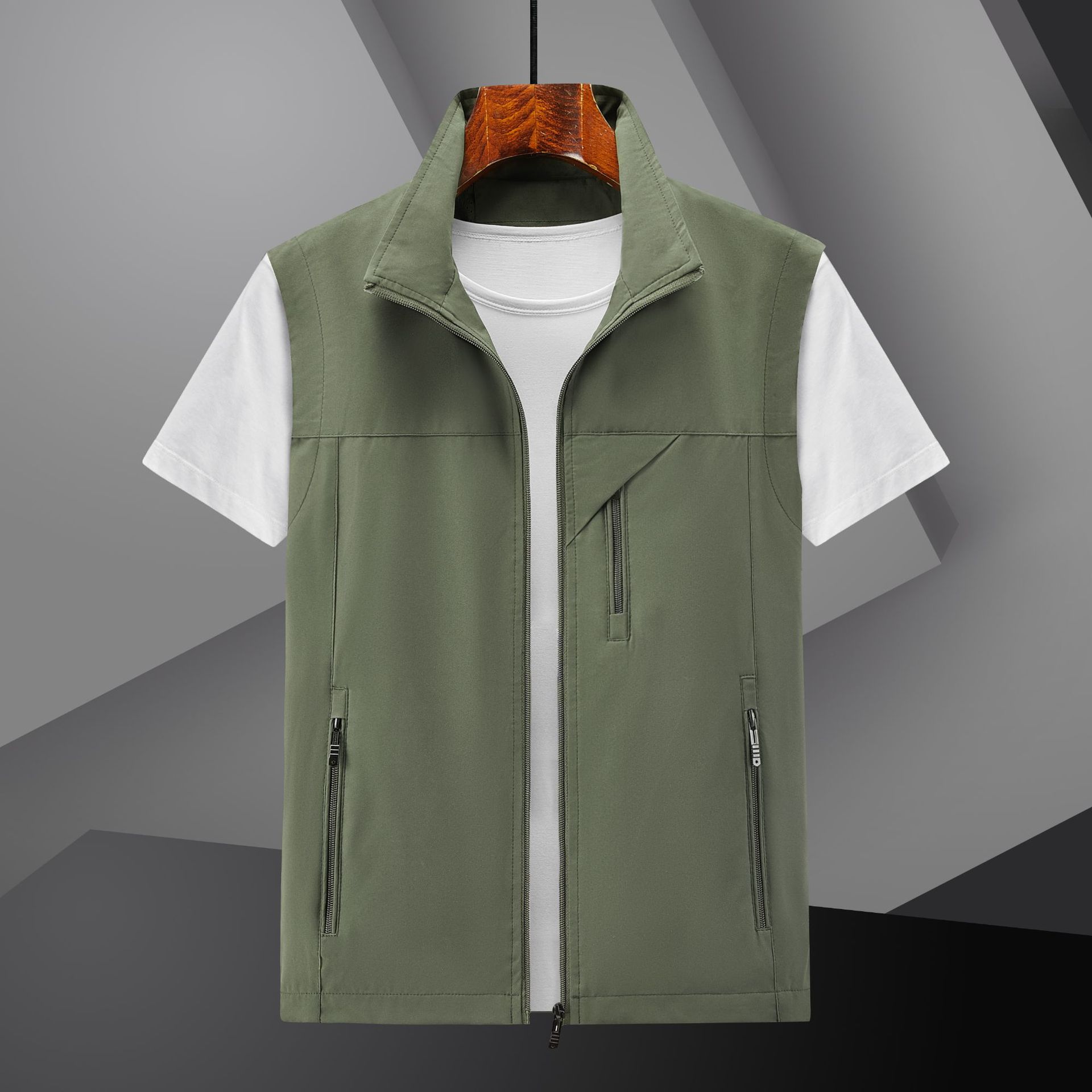 Chaleco de verano 2024 hombre chaleco delgado ocio primavera y otoño chaleco transpirable chaleco de color sólido juvenil chaleco de secado rápido