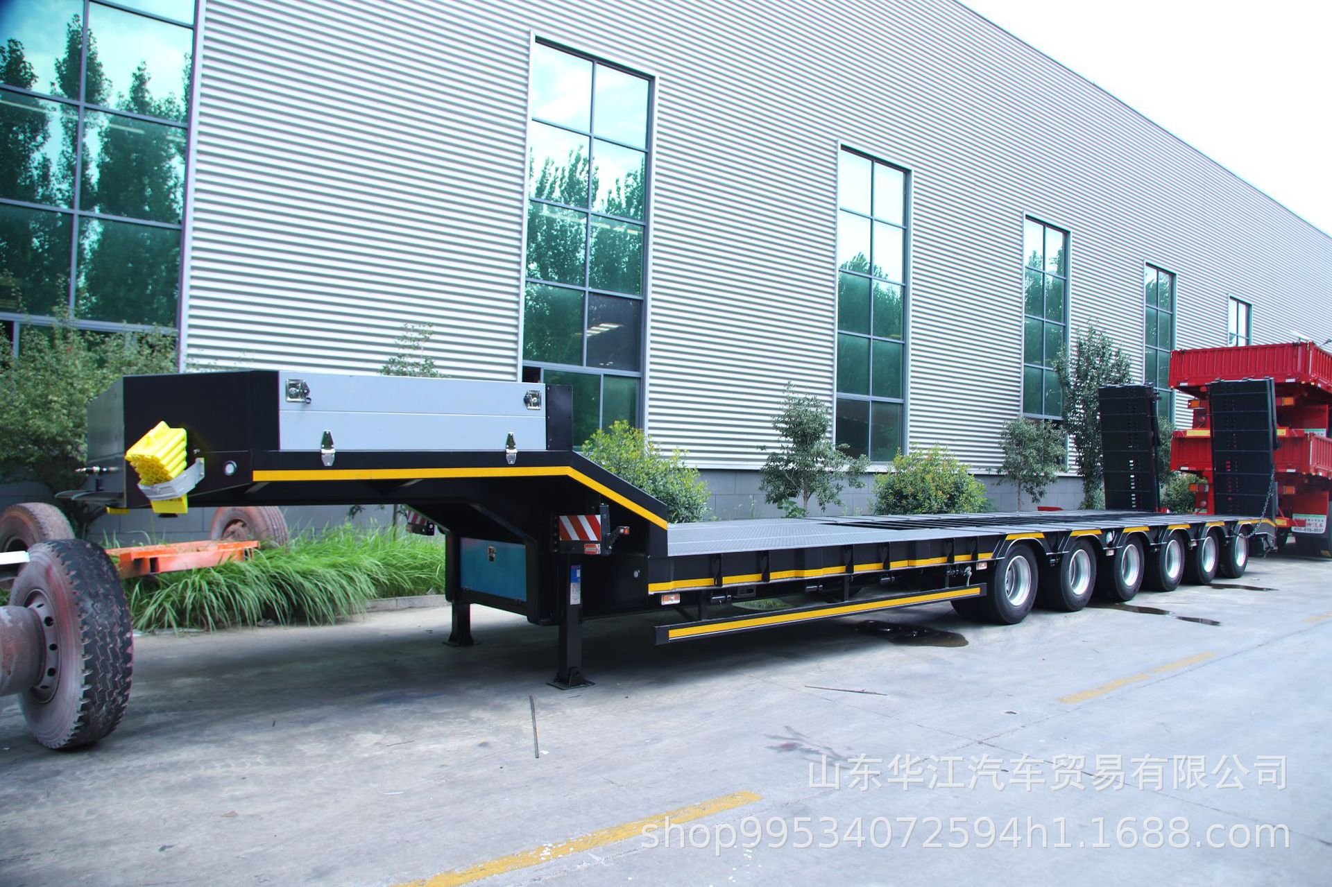 Export to Africa Heavy-Duty Container Flatbed Semi-Trailer Skeleton Trailer 40Tf20Tf Flatbed Transport Trailer