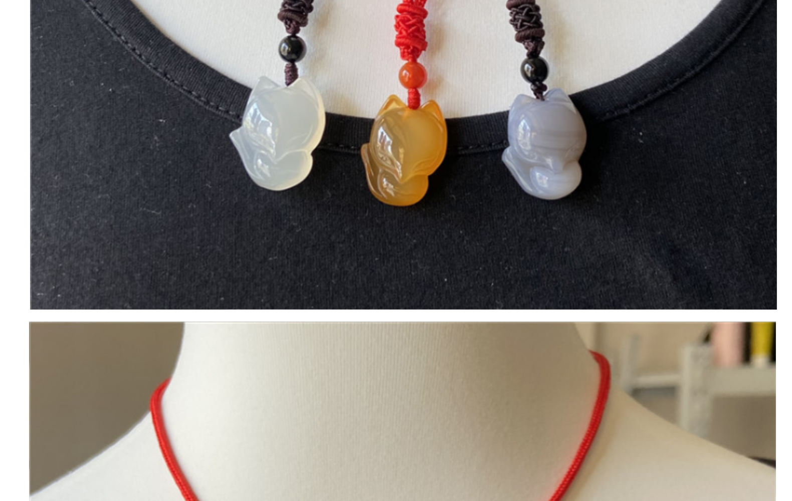 Ethnic Little Fox Agate Pendant Necklace display picture 10