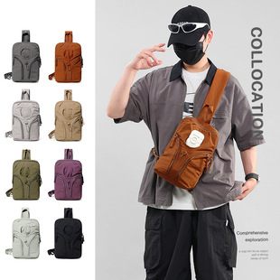 Cross-Border Chest Bag, Personalized Multi-Functional Portable Shoulder Bag, Trendy Bag, Large-Capacity Sports and Leisure Crossbody Bag That Can Hold Water Cups