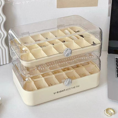 透明首飾收納盒 高檔精緻飾品盒防塵帶蓋耳環項鍊多層多格整理盒