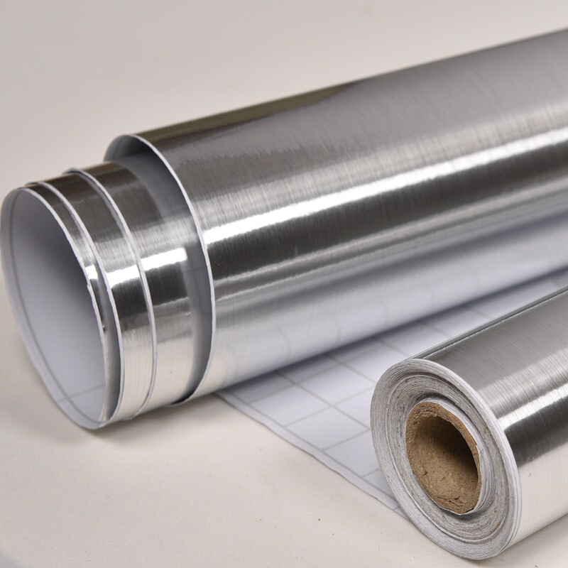 Silver brushed furniture renovation stickers mirror PVC wallpaper self-adhesive wallpaper Boeing Golden film waterproof wall stickers