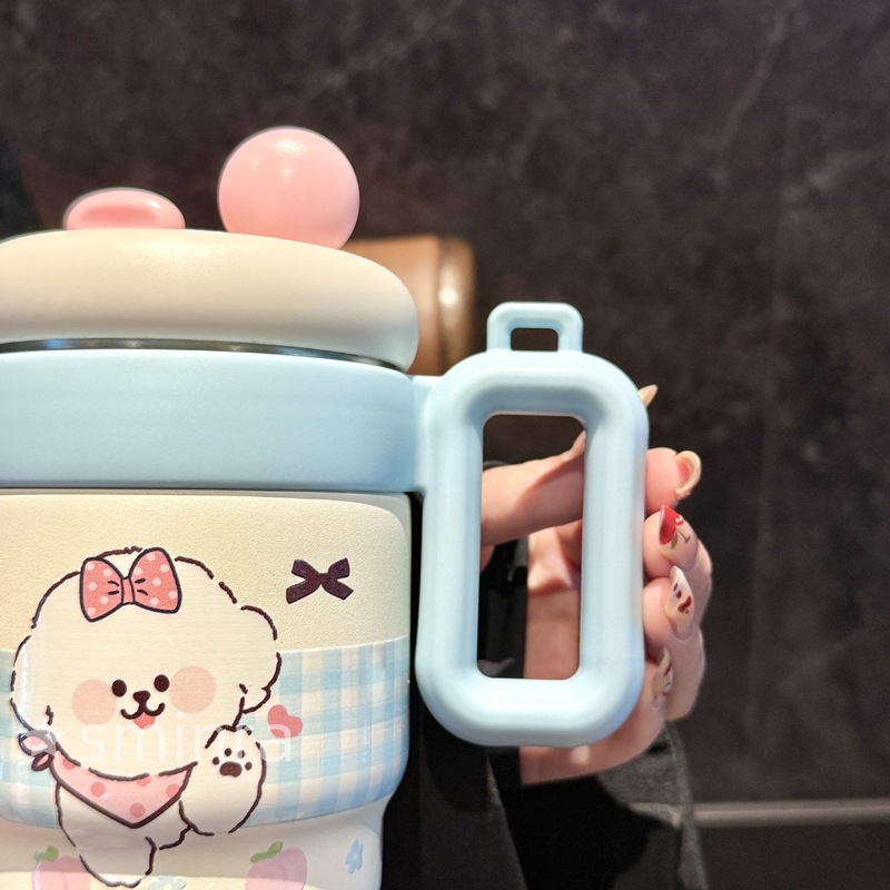 高颜值保温杯女生桌面杯2025新款便携水杯办公双饮吸管杯咖啡杯子|undefined