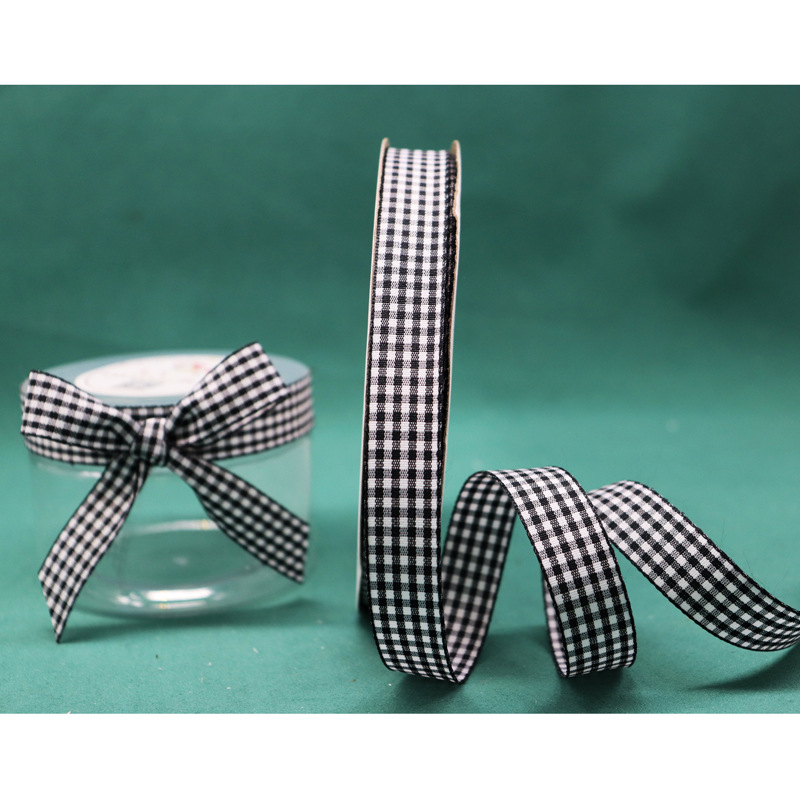 Pastoral estilo Plaid cinta de la torta de la cinta hecha a mano DIY material accesorios para el cabello cinta flor caja de regalo cinta de embalaje