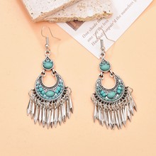 跨境波西米亚民族风流苏耳环复古气质云南旅游小众新中式耳饰批发