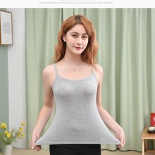 跨境女士莫代尔打底吊带背心防走光一体式带胸垫性感透气少女内衣