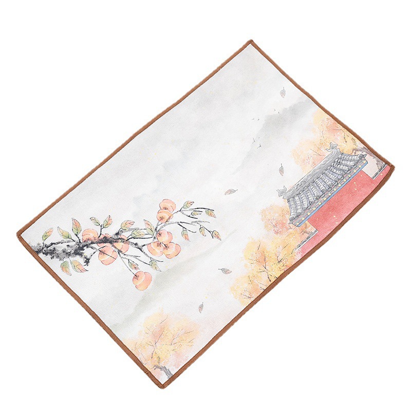 Transfronterizo de algodón y lino de estilo japonés toalla de té absorbente accesorios de la ceremonia del té mantel gris trapo estilo simple estera de té ceremonia del té Accesorios