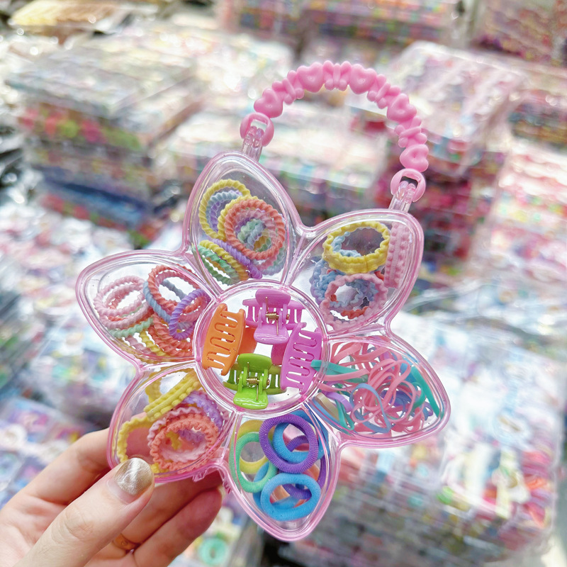Mini cabeza de princesa en caja, clip de agarre pequeño, clip de flequillo, horquilla rota en la frente, banda elástica para niños, no daña el cabello, anillo del pulgar al por mayor image 69