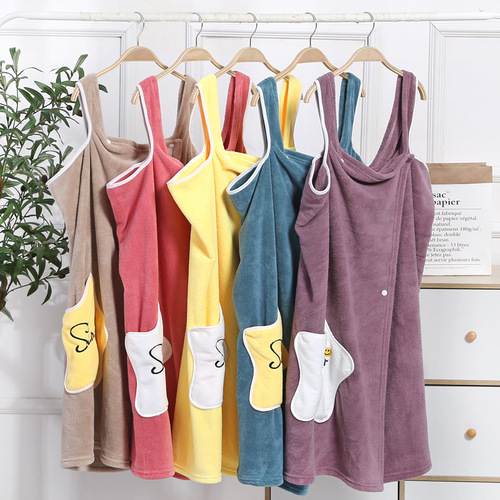 Star bath towel for women, wearable and wrapable, spring and summer home coral velvet, water-absorbent, quick-drying, Internet celebrity bath skirt, cute tube top bathrobe