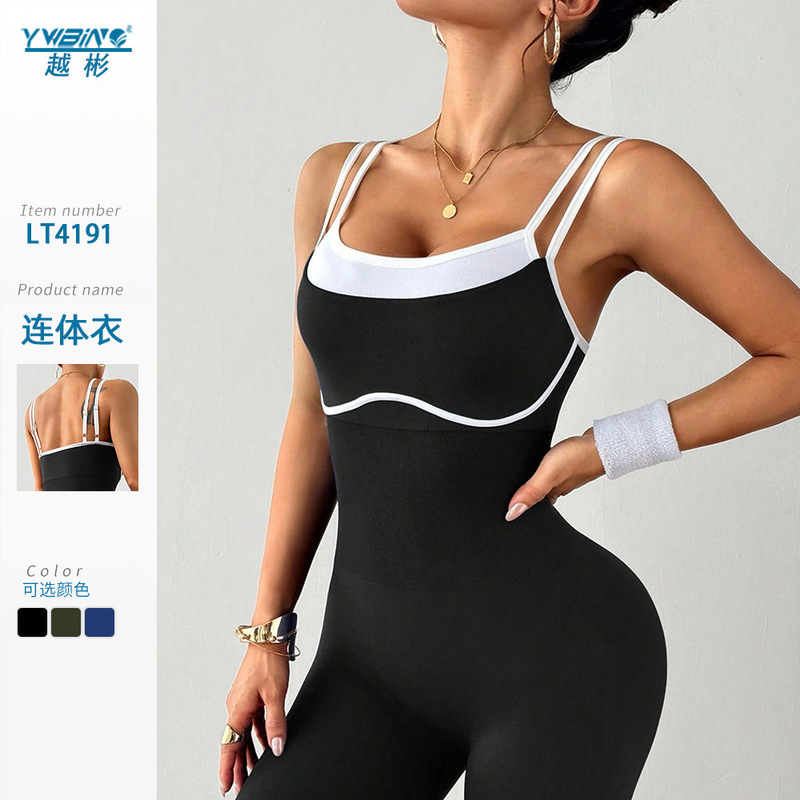 Hot Selling Tight-Fitting Quick-Drying Sports All-In-One Women's Fitness One-Piece Sportswear Sports Style Yoga Wear Yoga Jumpsuit