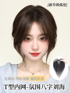 Bangs Wig for Women, Hair Topper for Increasing Hair Volume, Fluffy Real Hair, Full Real Human Hair, Covering Gray Hair, Wig Piece, Fake Bangs