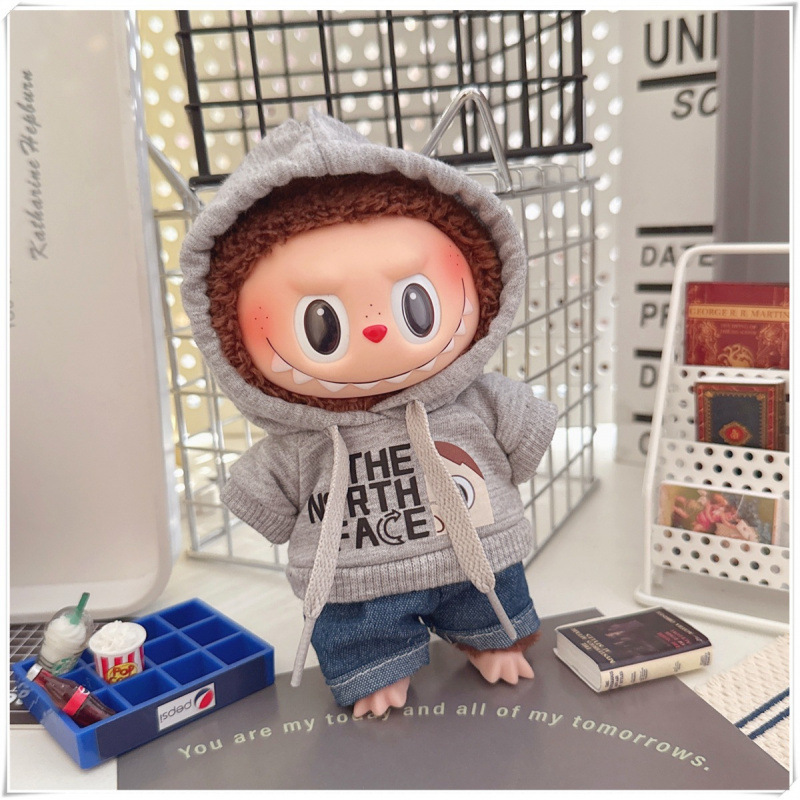 labubu ベビー服 Labubu 第一世代第二世代第三世代 10 センチメートル綿人形黒と白グレートレンディなスウェットシャツパーカーパンツ|undefined