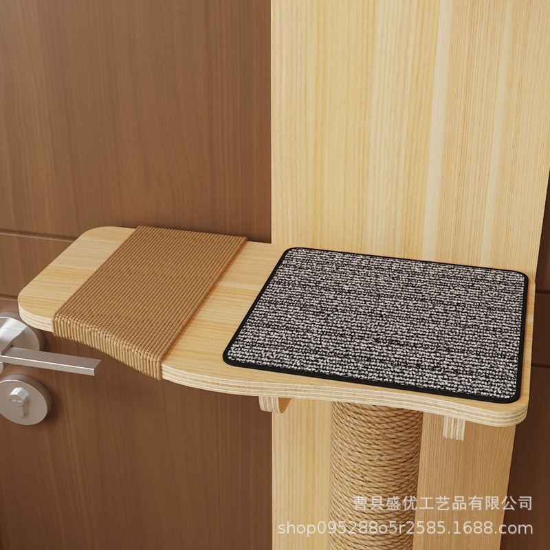 단단한 나무 문 고양이 등반 랙 선탠 고양이 침대 통합 고양이 점프 테이블 펀치 무료 애완 동물 고양이 장난감 고양이 등반 랙